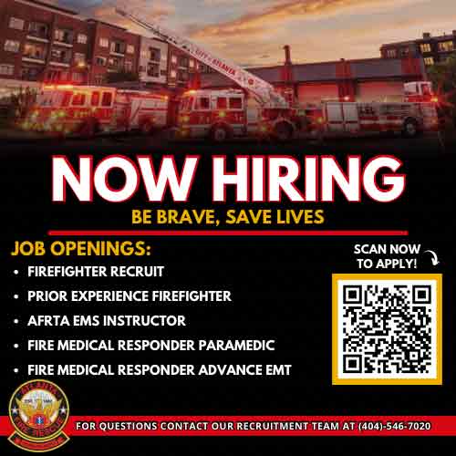 Atlanta Fire and Rescue is now hiring. Apply today.