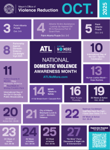 The Mayor’s Office of Violence Reduction invites all Atlantans to take part in Domestic Violence Awareness Month.