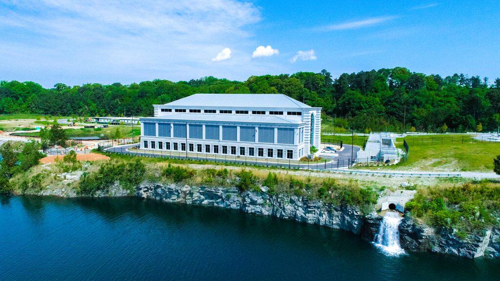 lake side building image