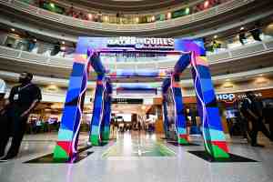 Image which shows the newly unveiled ATLAS digital sphere at Hartsfield-Jackson Atlanta International Airport.